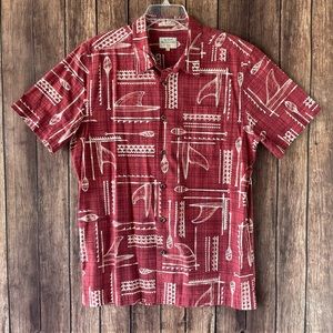 Quiksilver Waterman Collection Short Sleeve Button Down, Burgundy, NWOT